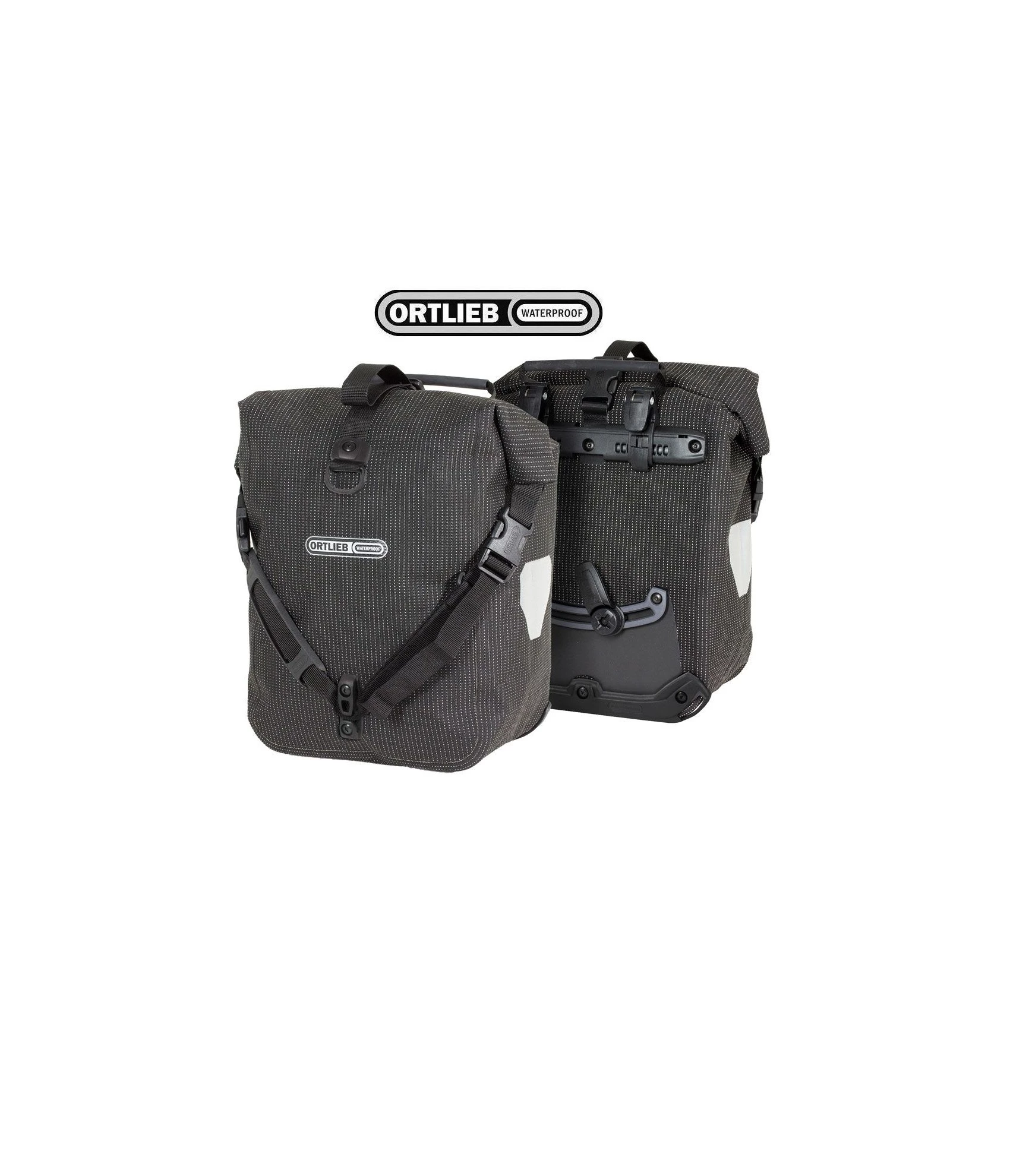 Ortlieb Front-roller I Svart Hi-vis (par)